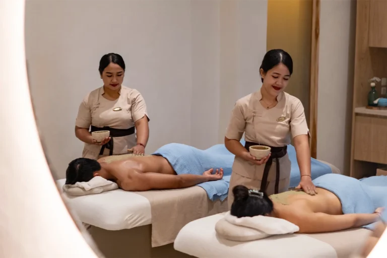 Professional therapist performing traditional Balinese massage at Jaens Spa Ubud