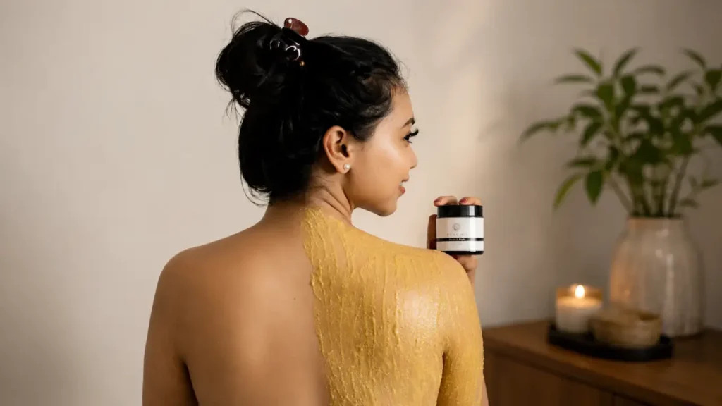 Bali scrub ritual with warm therapist care and smooth skin result
