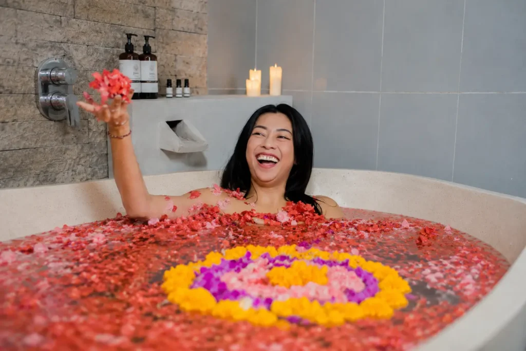 enjoyfull flower bath experience