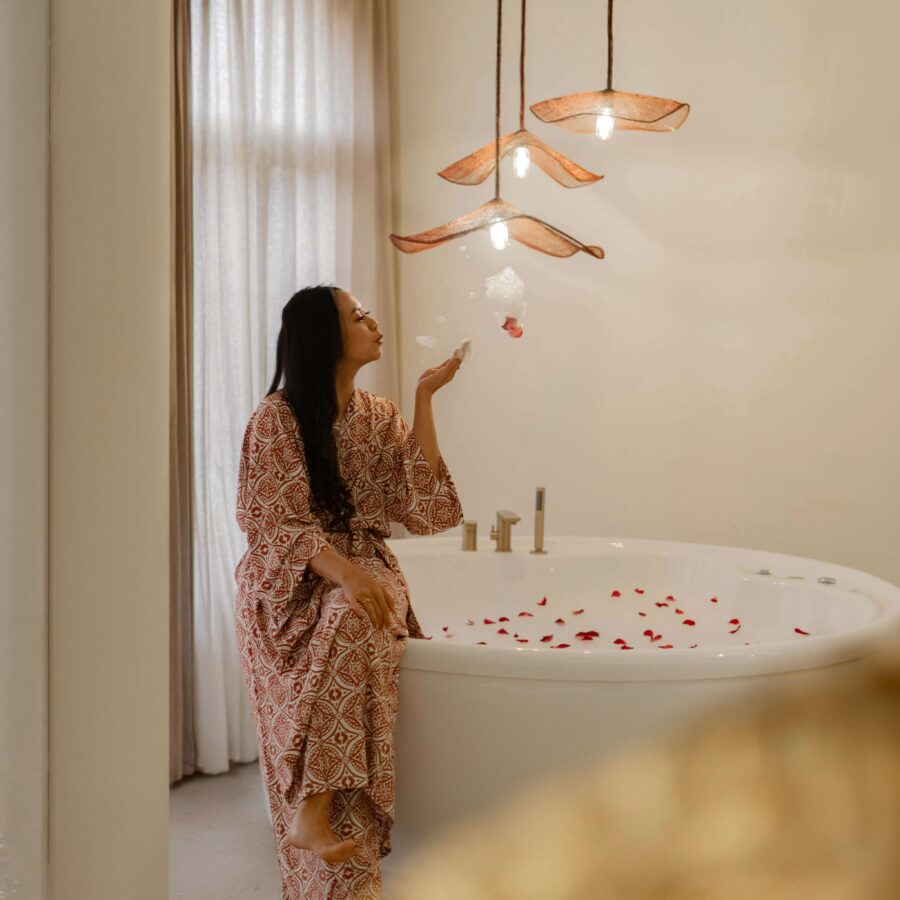 A Woman enjoying Jaens Spa treatments in Ubud Bali